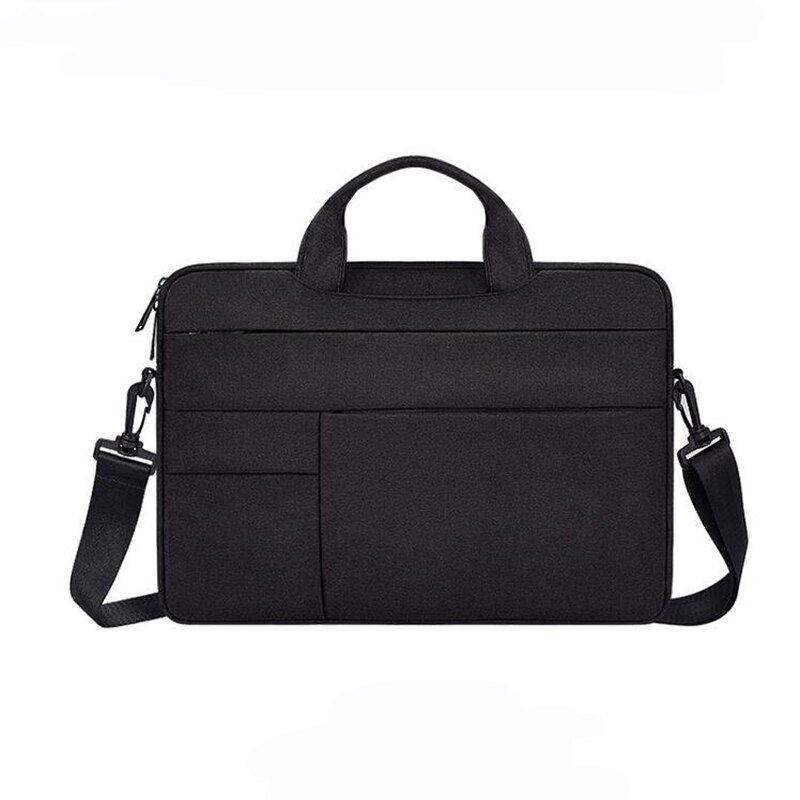 Waterproof Simple Men Bag Business Nylon Computer Handbags Portable Zipper Shoulder Laptop Bag Men Shoulder Laptop Bag black: 14.1inch black