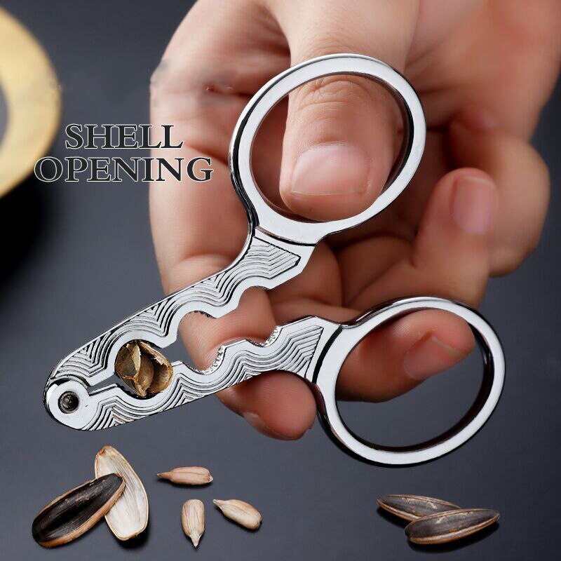 Melon frön skal kökstillbehör köksredskap rostfritt stål nötknäckare multifunktion valnöt furu skalöppnare