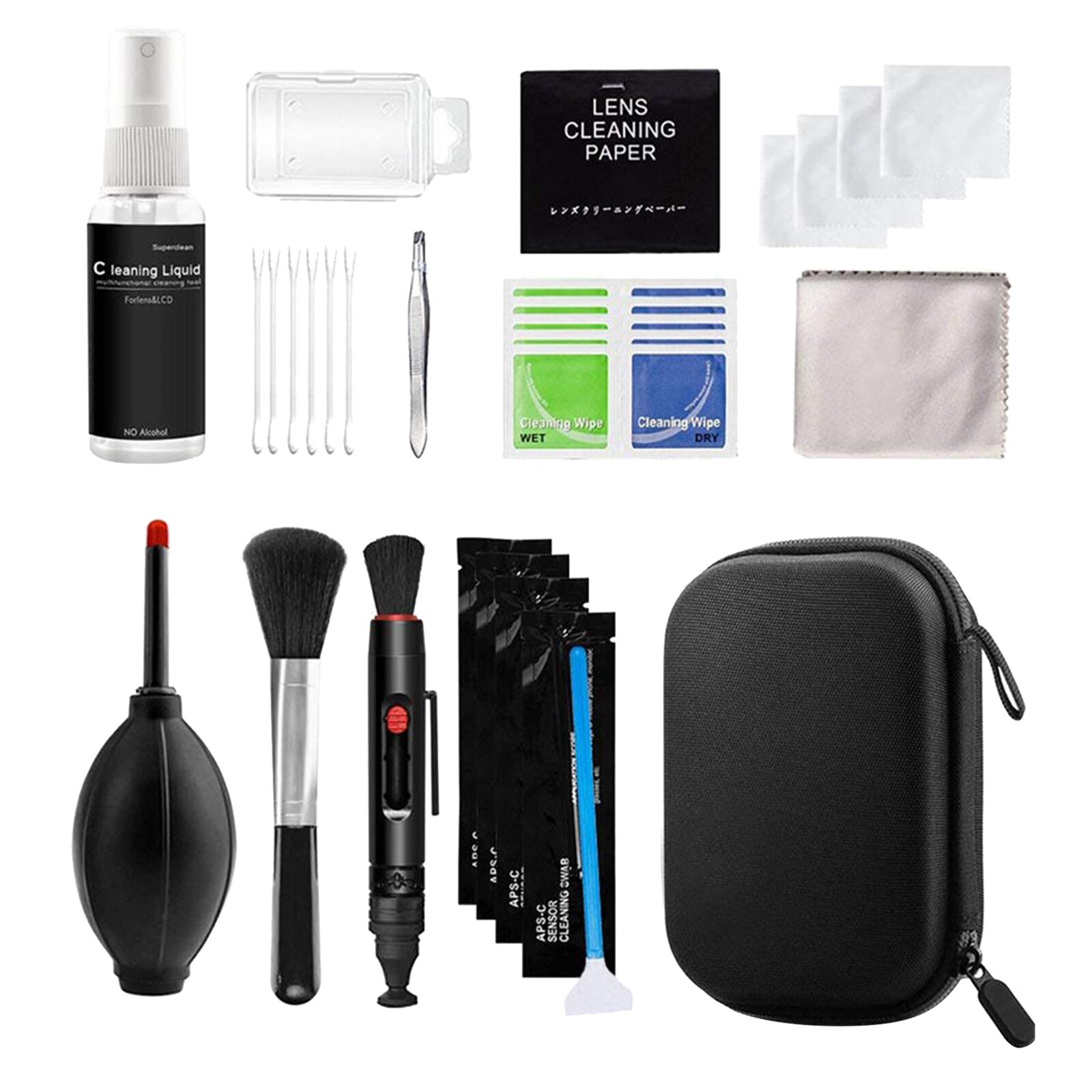 Professionele Camera Cleaning Kit Voor Dslr Camera + Traveling Pouch + Swabs