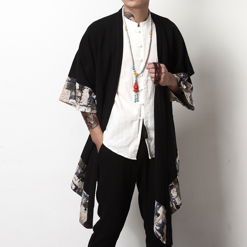 Japanese kimono cardigan men haori yukata male samurai costume clothing kimono jacket mens kimono shirt yukata haori