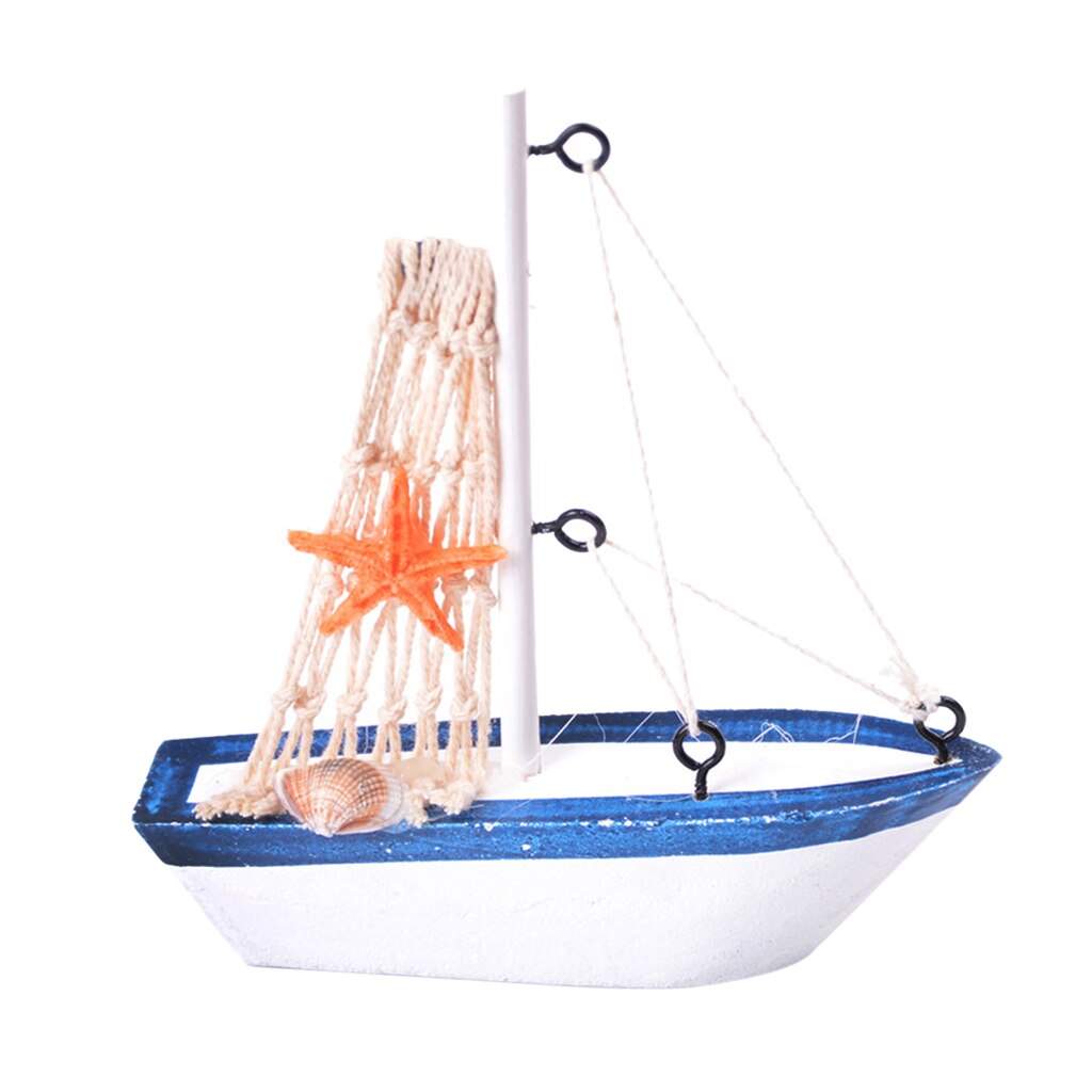 Retro Wooden Mediterranean Style Boat Model Nautical Decoration Game Collection Cards