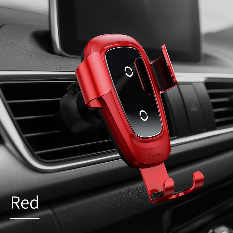 Baseus Qi Draadloze Oplader Auto Telefoon Houder Voor Iphone 11Pro Samsung Mobiele Telefoon Houder Stand Air Vent Mount Gravity Auto houder: Default Title