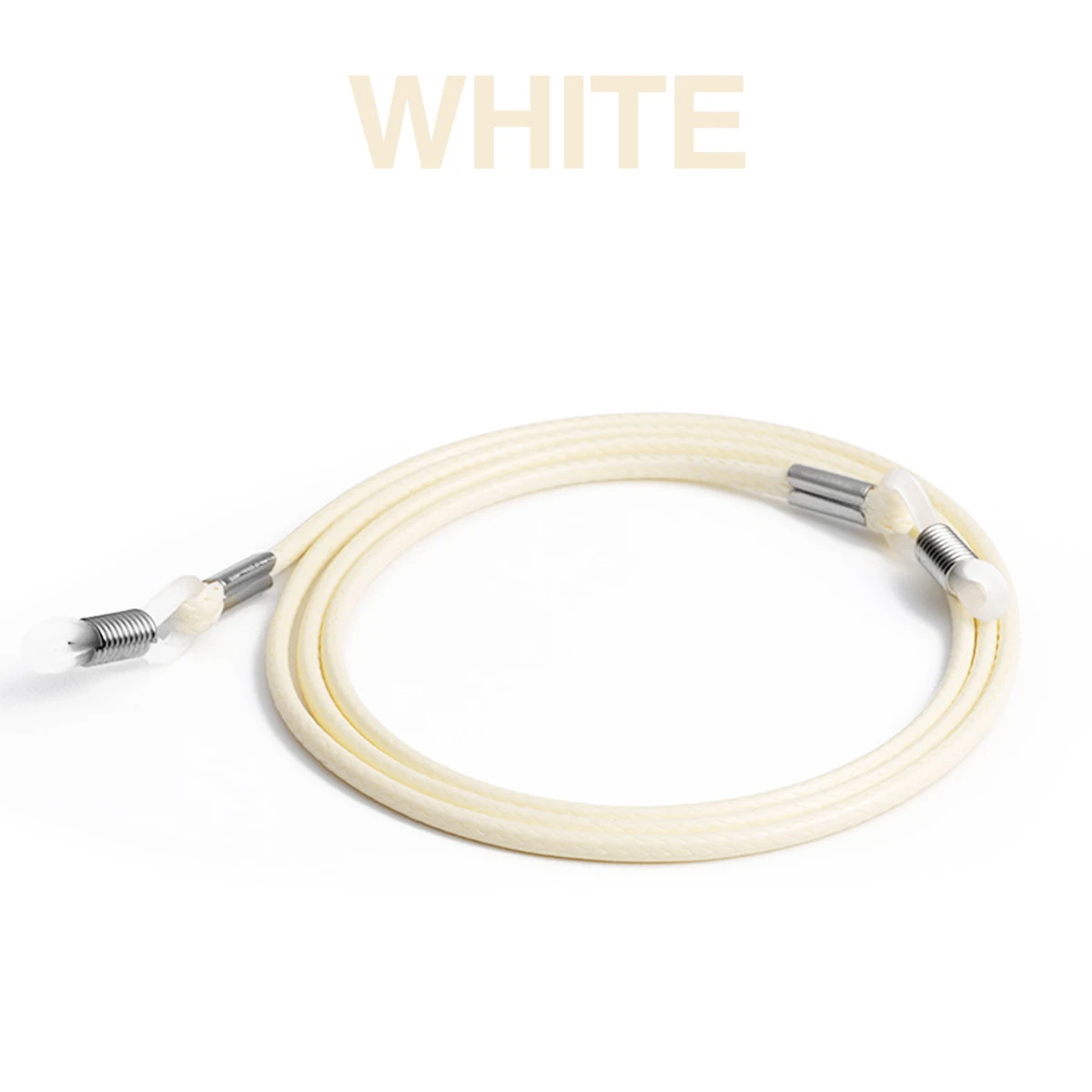 Solid Braided Glasses Strap Neck Cord Adjustable Sunglasses Eye Glasses Chain Rope Lanyard Holder Anti Slip Eyewear Accessory: Ivory
