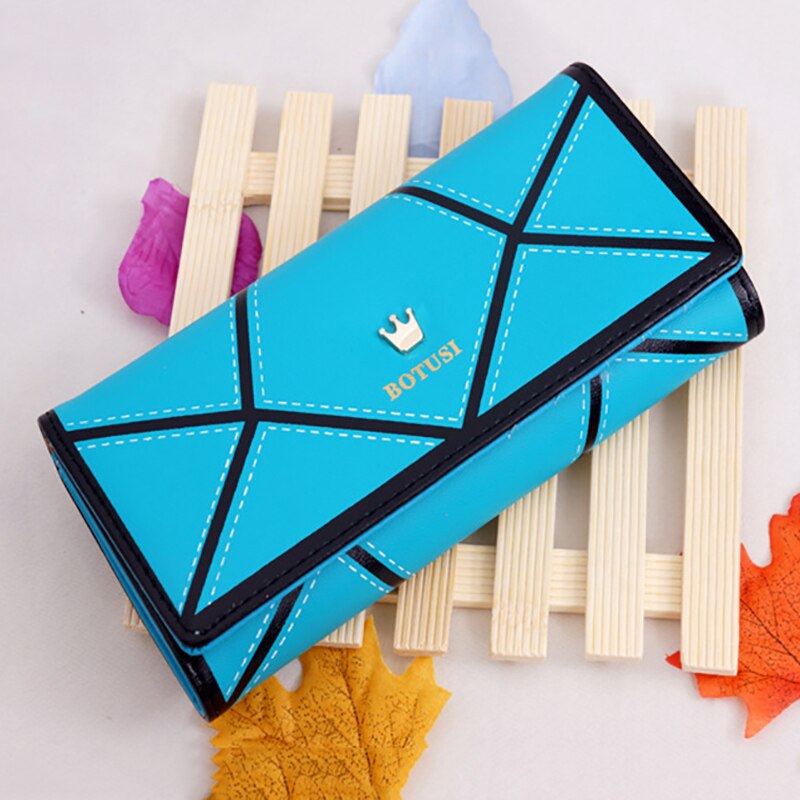 Marka markowa skóra ekologiczna portfele damskie geometria długa standardowa torebka damska torebka moda portfel z saszetką na karty gorący Carteira