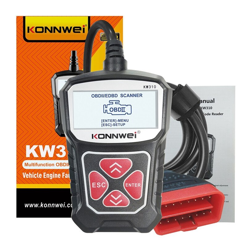 KONNWei KW310 OBD2 escáner para OBD automático coche herramienta de diagnóstico del escáner automotriz herramientas de Auto 12V 12V