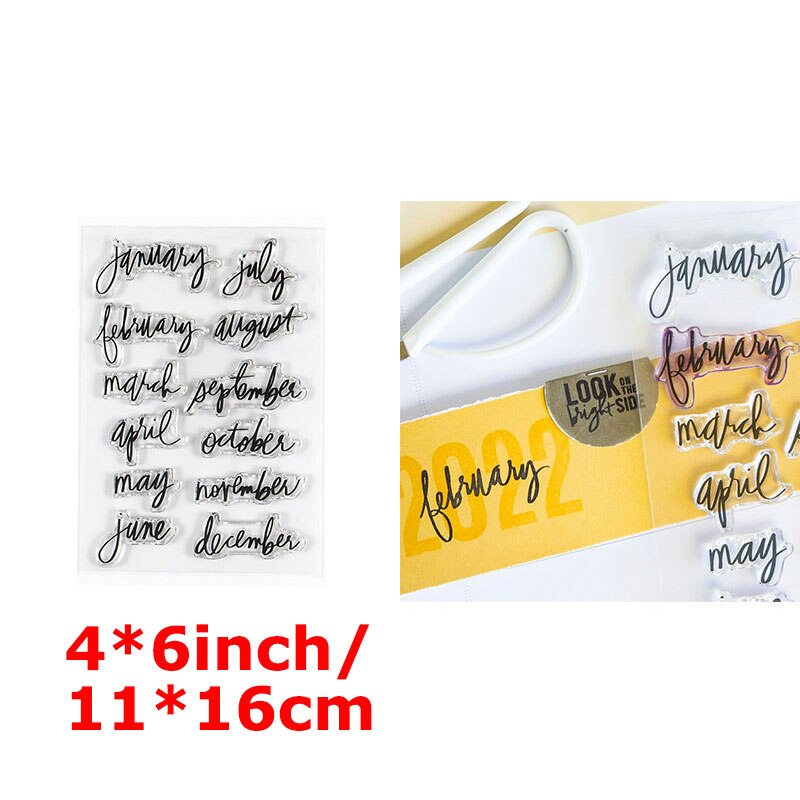 A-Z Capital Alphabets Number 0-9 Week Month Words Clear Stamps Thanks Loved Spring Happy Life English Letter DIY Craft 2022: 8