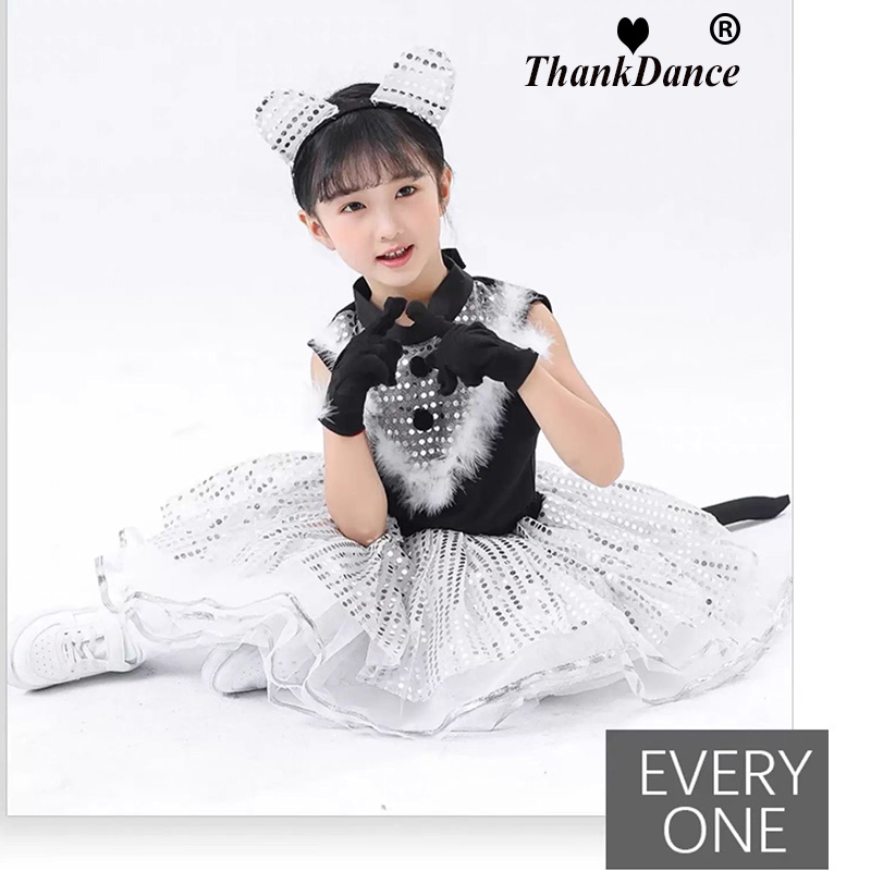 Cute cat cosplay for children, catgirl costumes, girls' and boys' cosplay animal dance costumes for children, halloween clothing