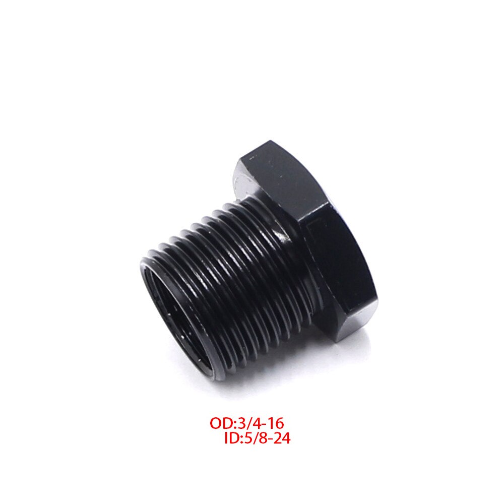 Aluminum Automotive Oil Filter Threaded Adapter 5/8-24 to 13/16-16 3/4-16 3/4 NPT Black Threaded Screw Adapter
