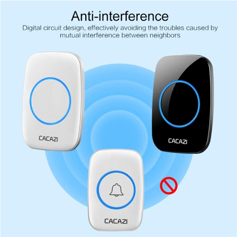 Sonnette intelligente sans fil A10, étanche, télécommande, portée de 300m, prise US EU US UK, 38 carillons