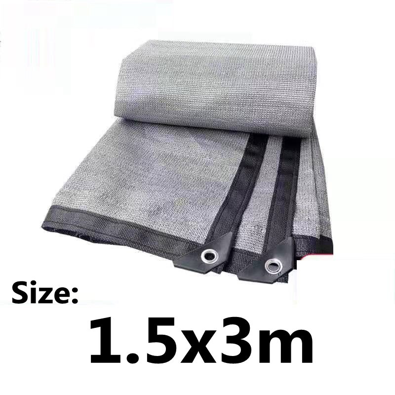 Red de sombra para jardín, invernadero, planta suculenta, piscina al aire libre, HDPE, Anti-UV, gris plateado,: 1.5m X 3m