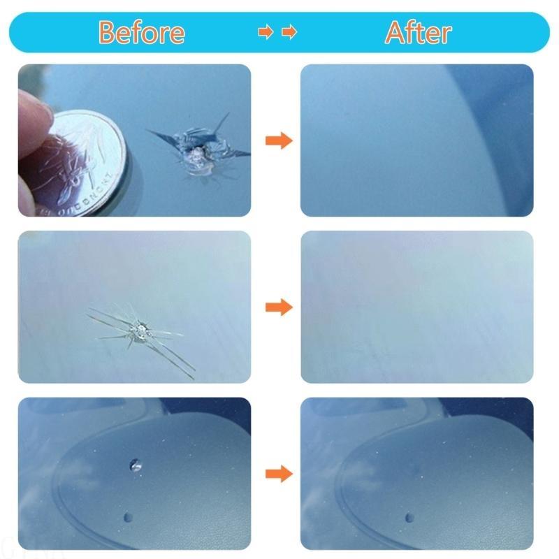 Kit completo per la riparazione del parabrezza, incluso dispositivo di asciugatura per un restauro del vetro rapido e affidabile, restauro rapido e chiaro