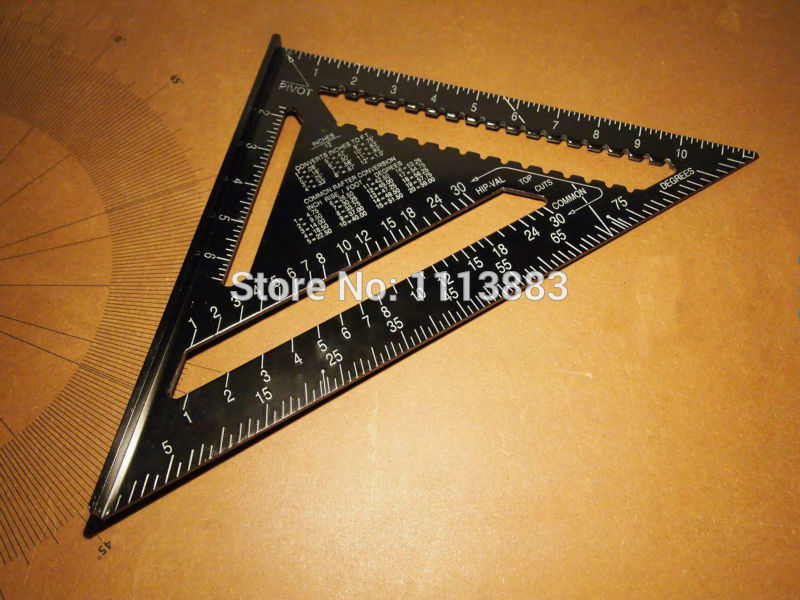 12inch/300mm Black Aluminum Alloy Speed Square Rafter Triangle Angle Square Layout Guide Construction Carpenter Woodworking