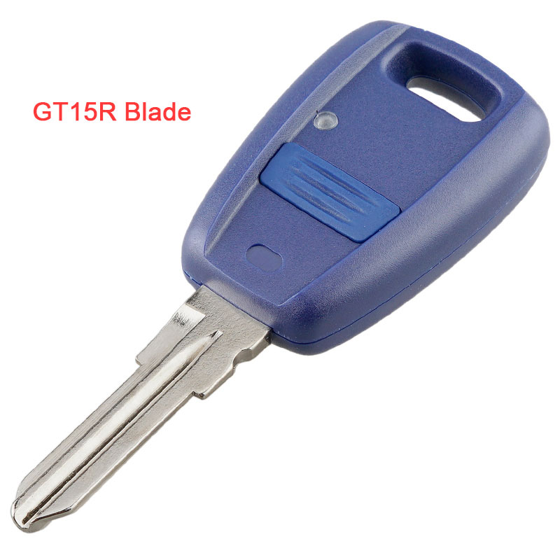 Étui bleu Durable pour clé de voiture, 1 pièce, 1 bouton, coque de remplacement pour télécommande avec lame GT15R, adapté à Fiat Punto Doblo Bravo: GT15R Blade