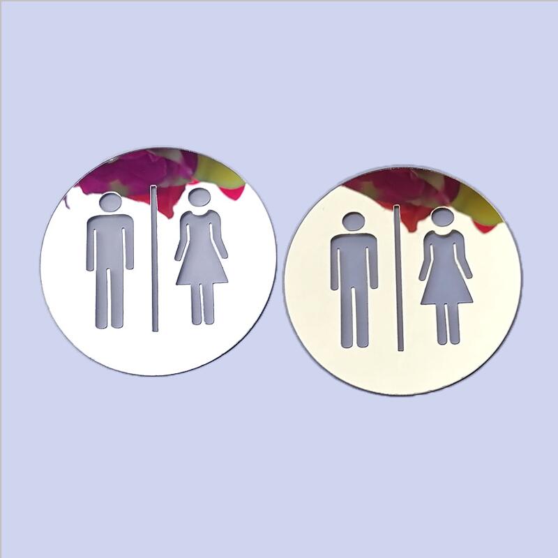 WC Toilet Entrance Sign Door Stickers For Public Place Home Decoration Pattern Wall Decals Diy Funny Vinyl Mural Art