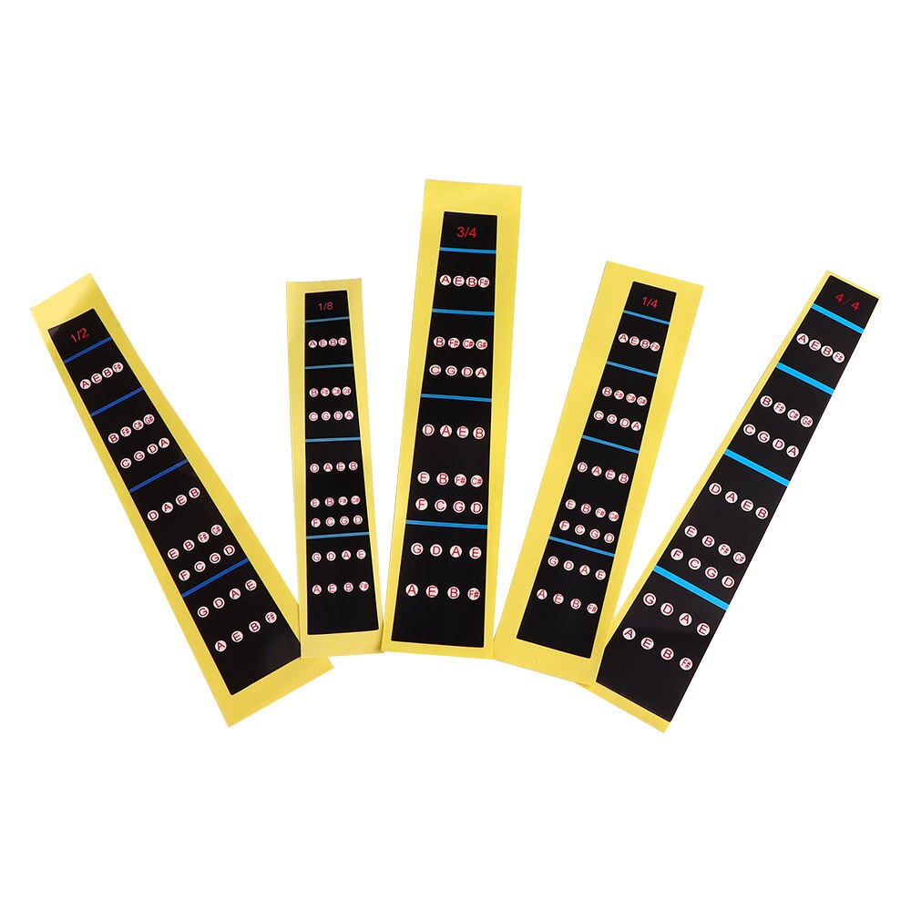 1/8-4/4 Practice Beginners Violin Sticker Label Intonation Chart Fiddle Finger Guide Fingerboard