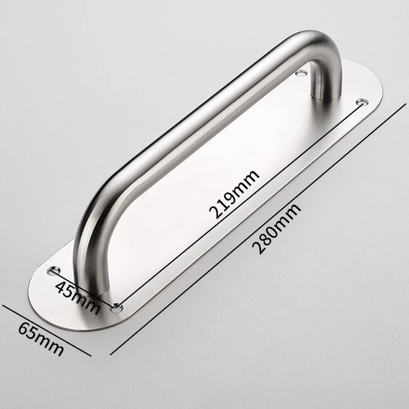 Roestvrij stalen deuren Hardware Handvat Schuifschuur Meubelkast Lade Keukengrepen Trek en duw: Zilveren Borstel