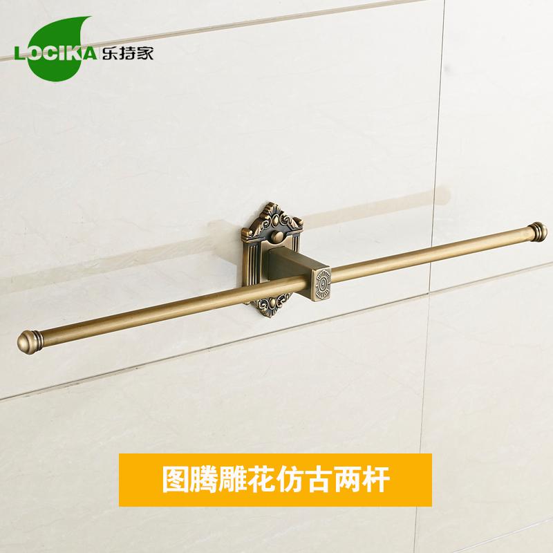 Vintage Bronze Bathroom Accessories European Brushed Solid Brass Bathroom Hardware Set Wall Mounted Carved Bathroom Products: towle bar 2