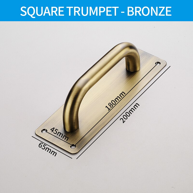 Jzpeng tjockt dörrhandtag i rostfritt stål rosé champagne guld trä dörrhandtag handtag push-pull platta branddörrhandtag: 200 kvadrat