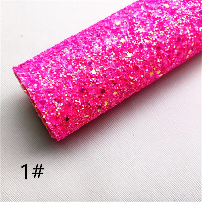 20*33cm A4 sheet shiny solid colors chunky glitter sheet for bow and bag