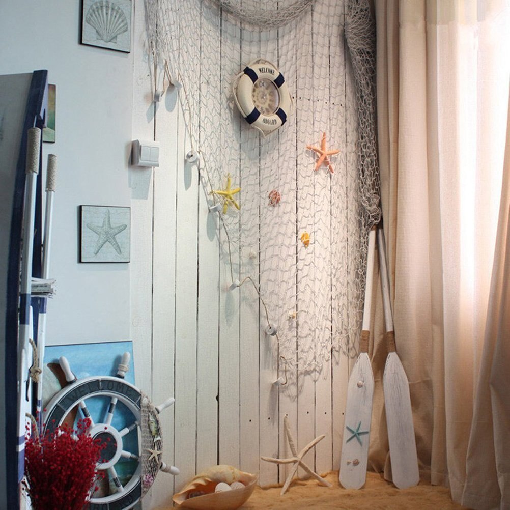 Mediterrane Visnet Nautische Home Decor Seashell Anker Decor Zee Decoratie Hand-Geweven Float Wanddecoratie Marine Stijl