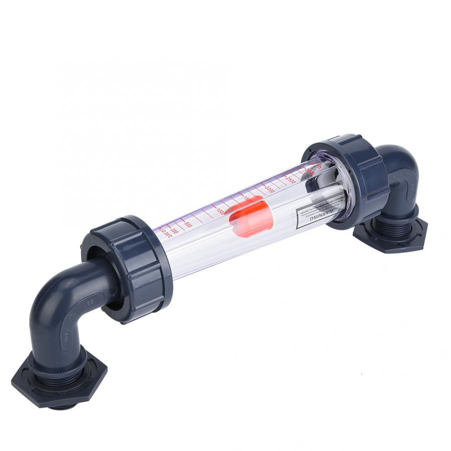 LZS-25W ABS Plastic Tube Type Liquid Flowmeter Waterflow Meter with Elbow Head 300-3000LPH Male Thread ZG3/4-NPT3/4