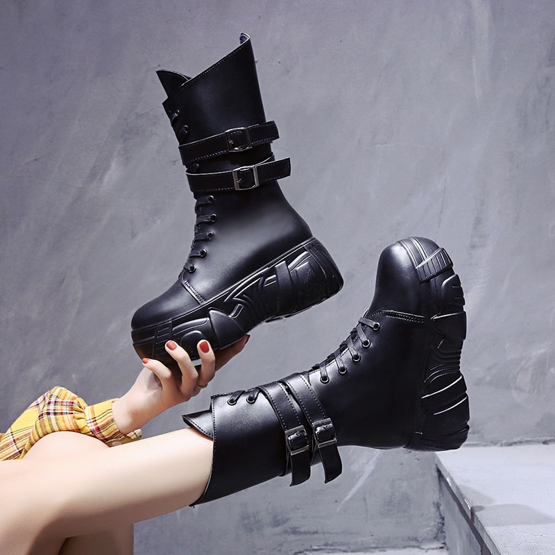 Punk støvler kvinder chunky sneaker... – Grandado