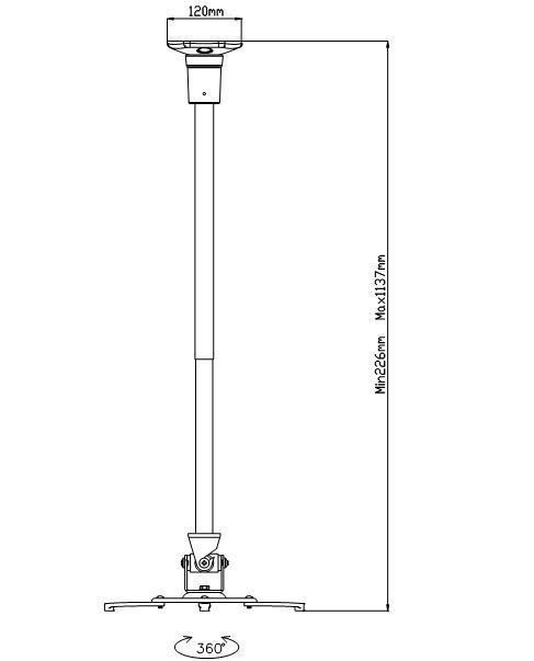 Extension Arm voor Projector Beugel PR01