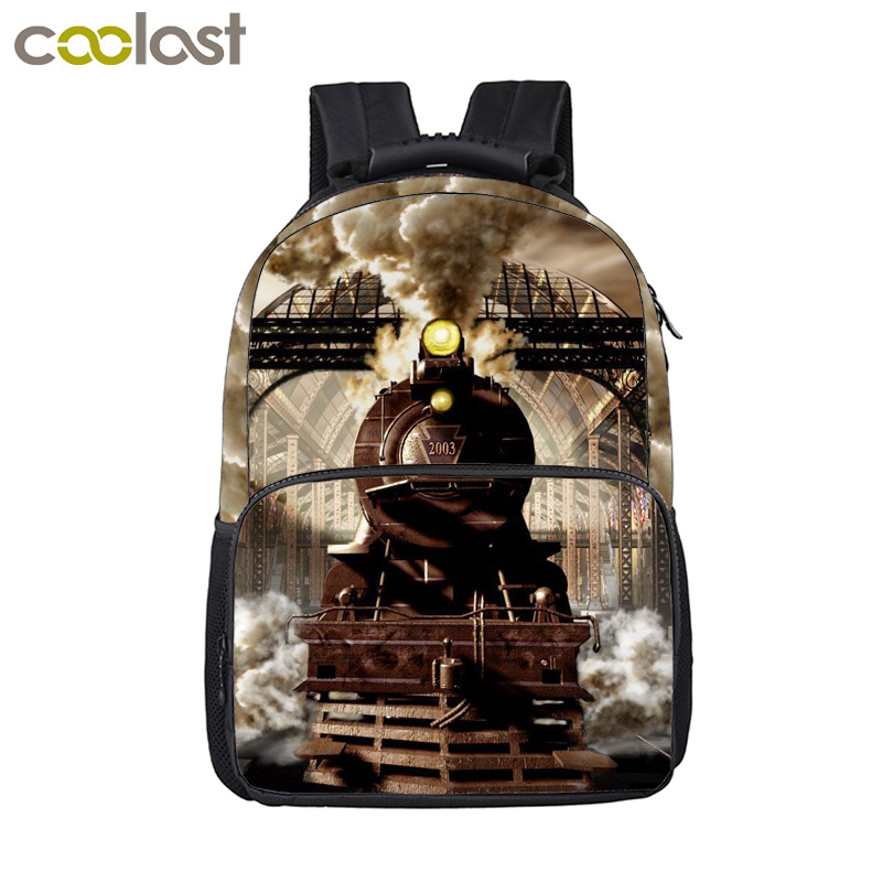 Sac à dos imprimé Locomotive/Train à vapeur, pour adolescents, garçons, filles, enfants, école, femmes, hommes, ordinateur portable: 17huochetou01