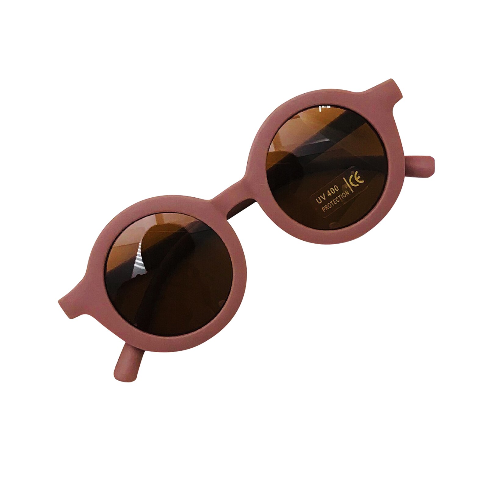Gafas de sol redondas para niños y niñas, anteojos de sol adorables para bebés, con aspecto al aire libre,: Rosa oscuro