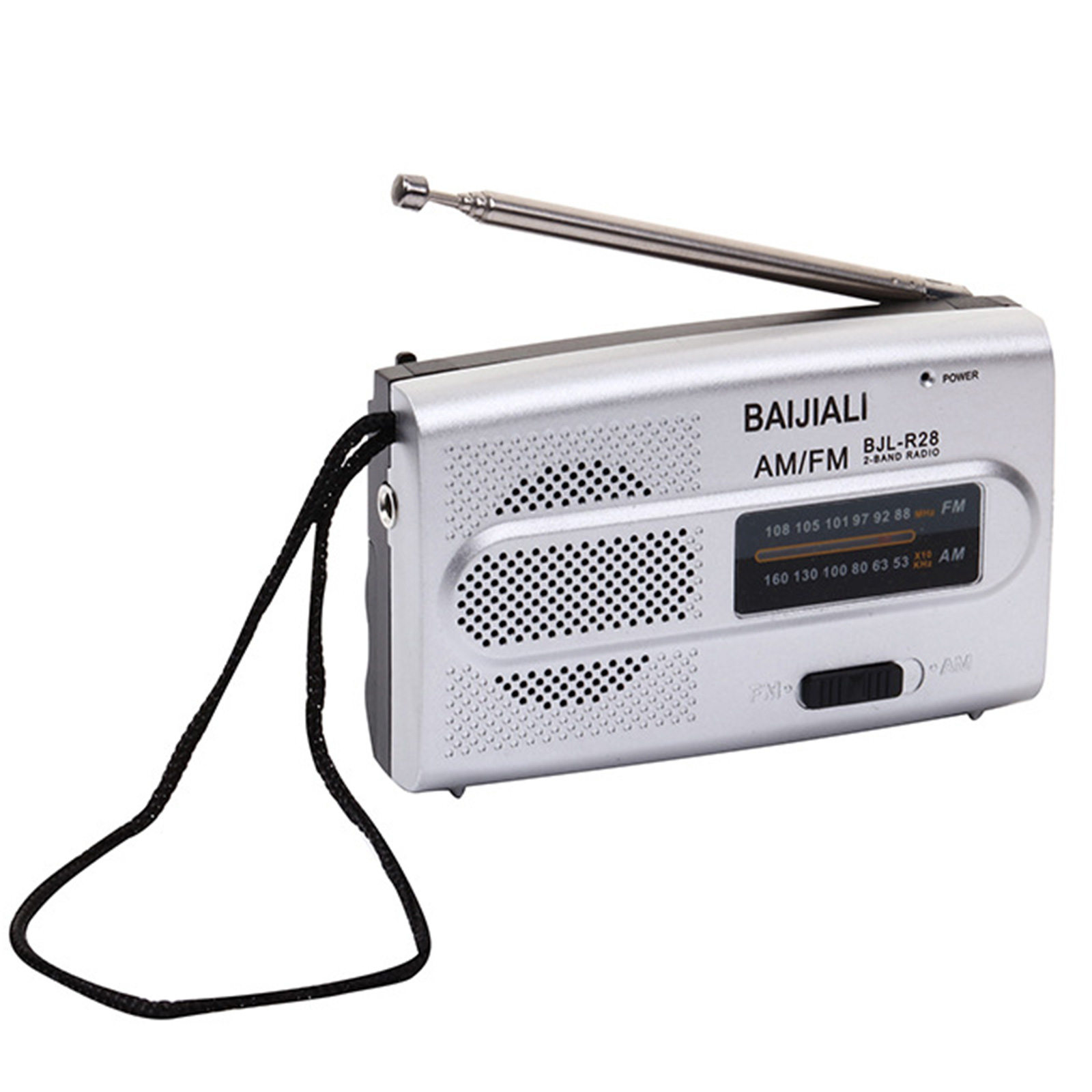 Dual-band Radio Digital Pocket Radio Receiver Handheld AM FM Short/Long Wave Radios Devices Manual Channel Speaker: Silver
