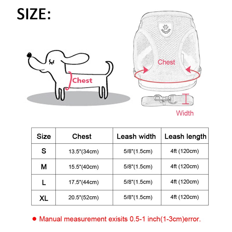 Harnais de chien en maille de Nylon pour petits chiens moyens gilet de chiot Chihuahua harnais de chat de marche réfléchissant laisse de plomb