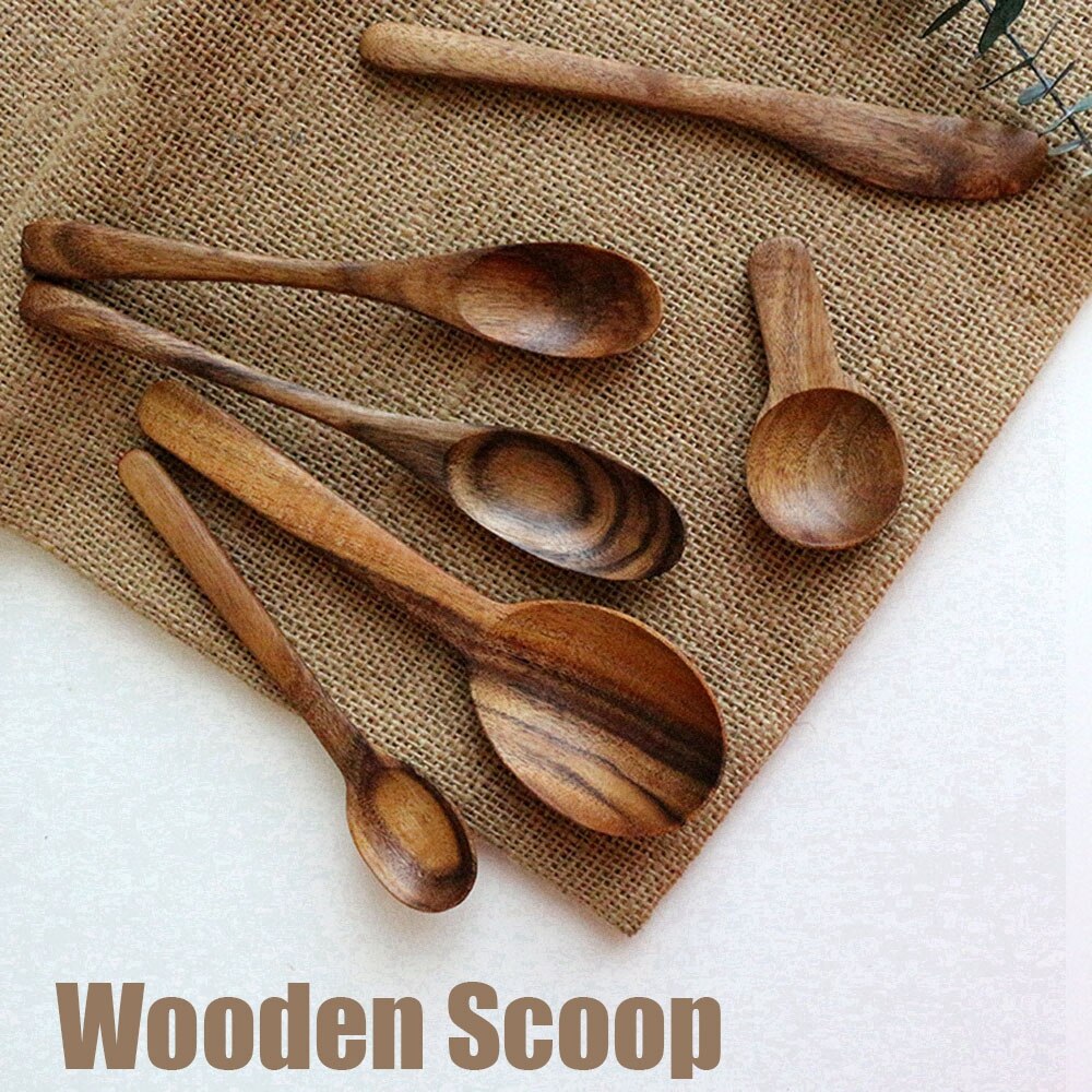 1 Stck Teak Material Esslöffel Milch Pulver Rühren Löffel Butter Gastronomie Scoop Umwelt Geschirr Küche Werkzeug