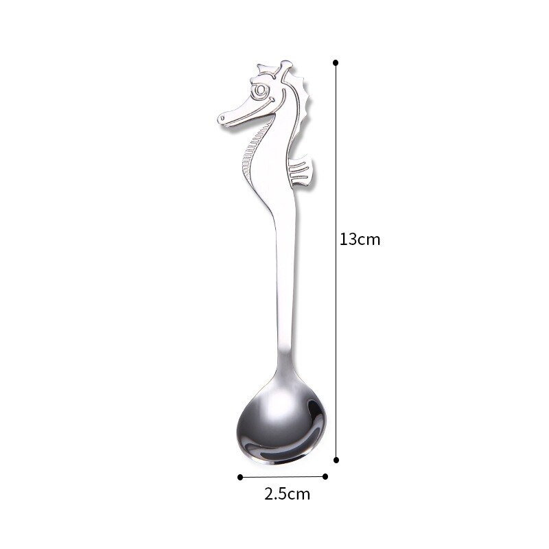 Cuillères à thé en acier inoxydable | Cuillère à café en acier inoxydable, cuillères à thé hippohorse mélange de cuisine, cuillère à tasse suspendue couverts à boire chauds: 6