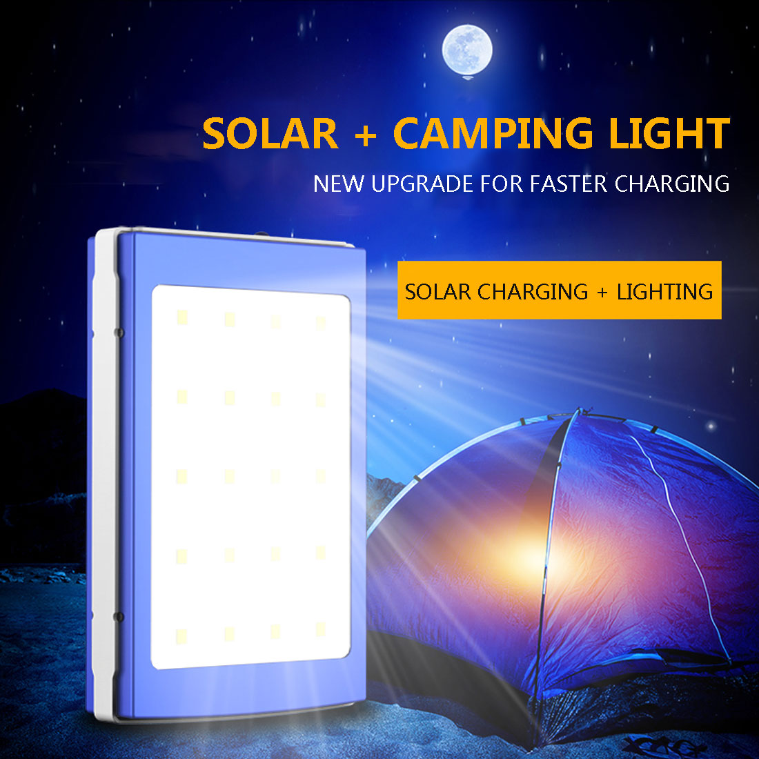 30000 Mah Hoge Capaciteit Solar Batterij Draagbare Oplader Dual Output Usb Externe Batterij Langdurige Voor Mobiele Telefoon Solar