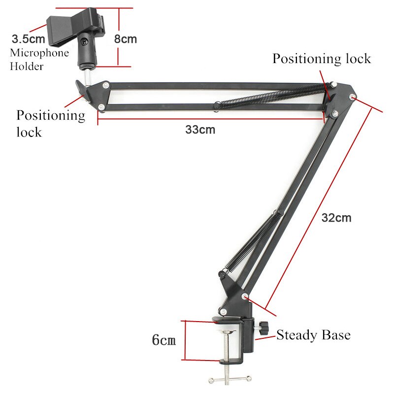 BM-900 Podcast Recording Microphone with Stand Condenser Studio Broadcasting Microphone(Black)