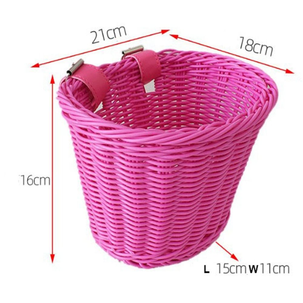 Cesta de bicicleta de mimbre de para niños con cinturón, bolsa de almacenamiento de bicicleta de 10 estilos, cesta para manillar delantero, accesorios para bicicleta