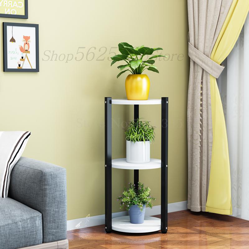 Multi-layer flower stand interior decoration space balcony flower stand wrought iron living room flower pot rack small flower