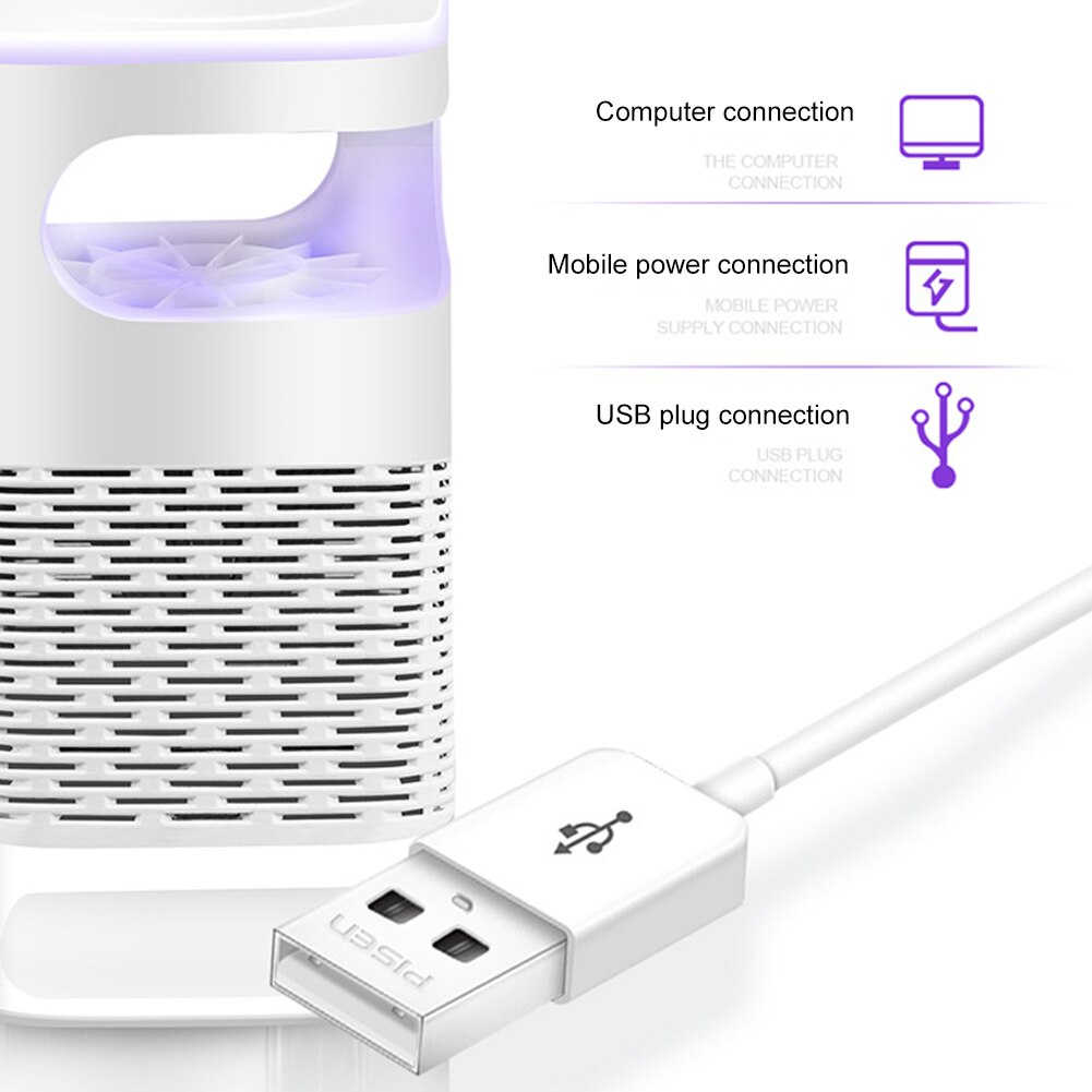 Trampa antimoscas e insectos eléctrica recargable por USB, luz LED nocturna silenciosa, lámpara antimosquitos (pantalla táctil) para el hogar