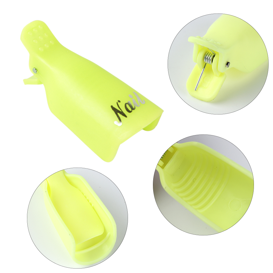 10 pc plastique Nail Art tremper Clips capuchon Gel vernis à ongles dissolvant Clips ongles dégraissant nettoyant manucure ongles outil LAND136