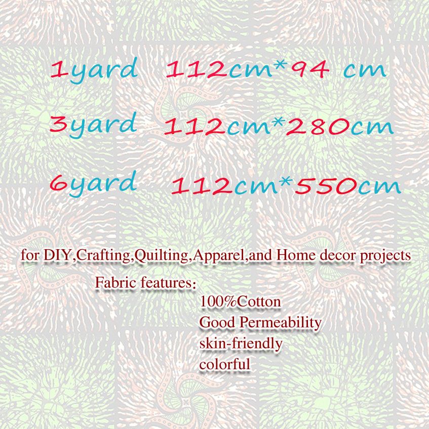 Tela de algodón con estampado africano tradicional para costura, tejido de cera de Ankara Dashiki REL, 100% para costura, bricolaje, África N. ° 1,