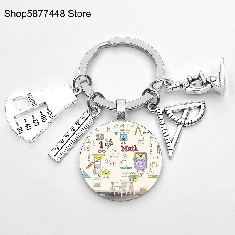 Llavero de para el día del maestro, accesorios, para el maestro de matemáticas, de cumpleaños, llavero de fórmula matemática, 2022: Azul