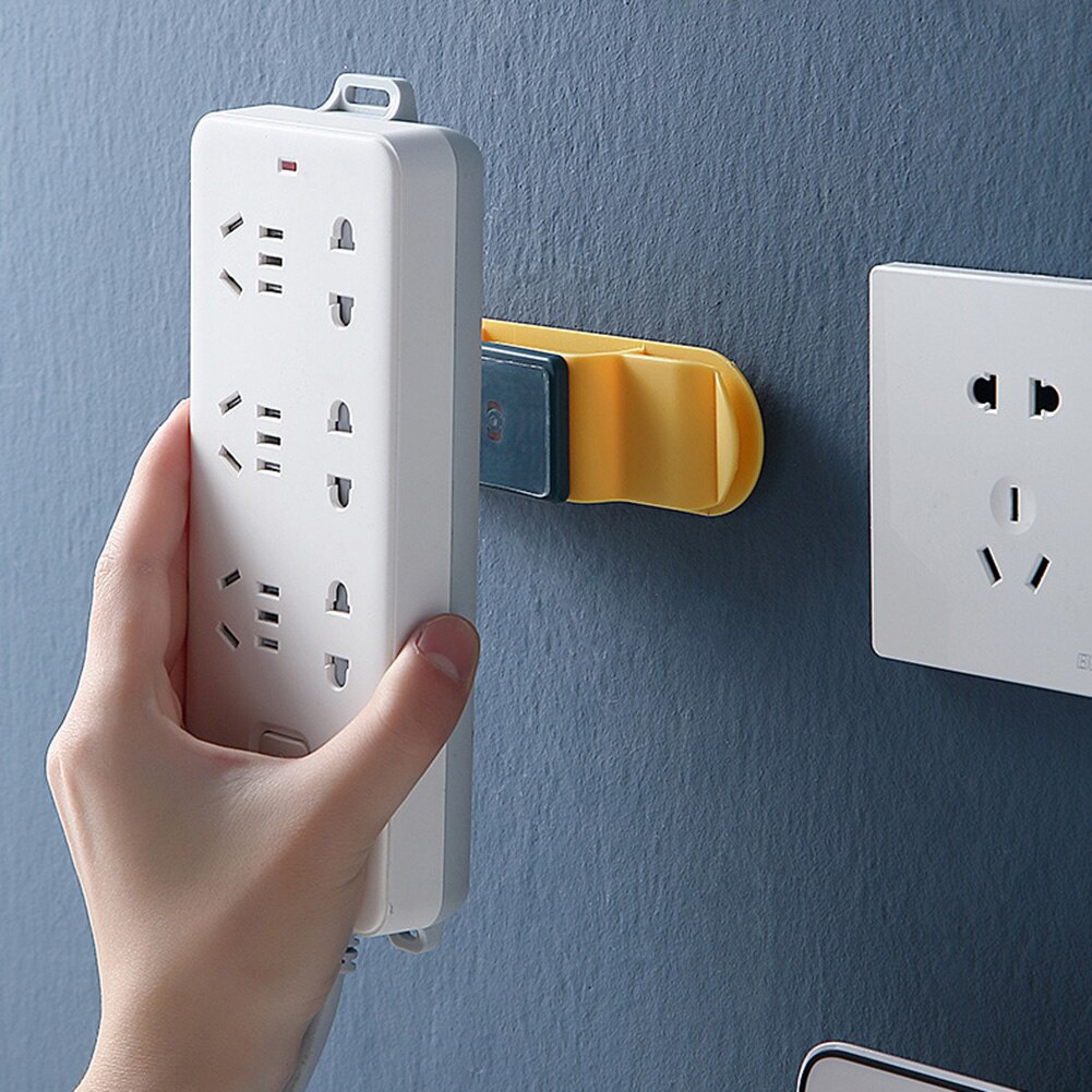 Zelfklevende Muur Gemonteerd Stopcontact Hanger Holder Usb Data Kabel Winder Draad Plug Organizer Haak