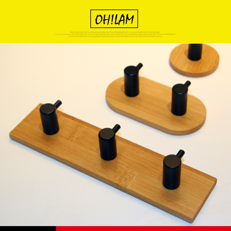 Soporte de pared de bambú adhesivo 3M, 3 ganchos, 1 unidad, colgador de ropa, abrigo, sombrero, fila, toalla, Perchero de ropa, oro