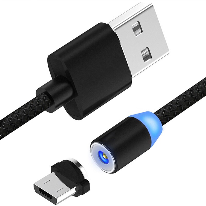 Magnetkabel til iphone samsung hurtiglading mikro usb kabelledning magnetlader usb type  c 1m 2 m mobiltelefonkabler