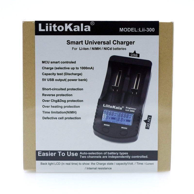 Liitokala lii -500 300 s1 nimh batterilader ,3.7v 18650 18350 18500 17500 10440 26650 1.2v aa aaa 5 v utgang lcd-lader