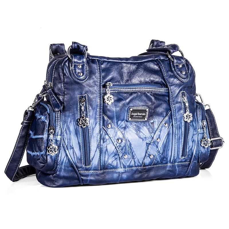 Zacht Glad Ruim Hobo Womens Handtassen Dames Portemonnees Satchel Schoudertassen Tote Gewassen Lederen Tas voor Dames