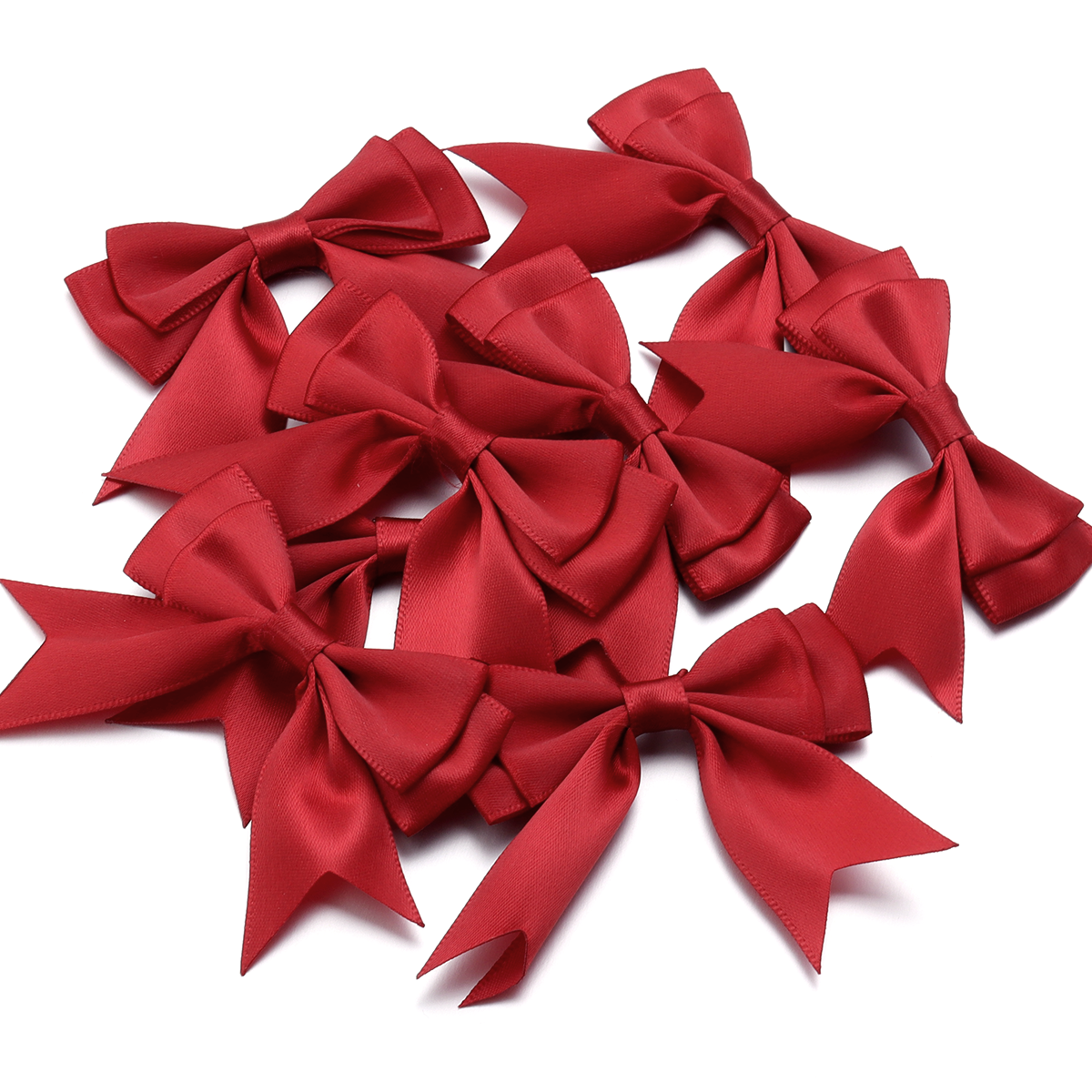 10 stks/partij Satijnen Lint Strikken Leuke Kleurrijke Dacron Dubbellaags Strik Boog Bloem Voor DIY Craft Kleding Decoratie Accessoires: Nickel-Free White