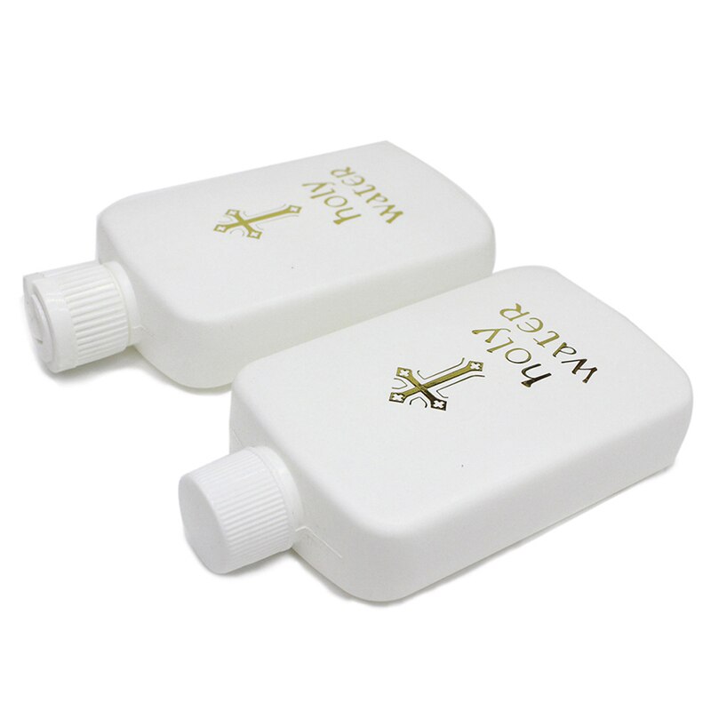 100ml religieuze artikelen pasen heilig plastic waterfles met gouden bloklogo kruis heilig water mok waterfles kantoor 1pc