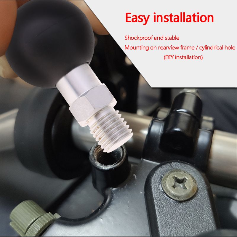 Base a sfera da 1 pollice M10 X 1.25 supporto filettato maschio supporto per telefono per moto moto per supporti ram sedile a specchio testa a sfera vite M10
