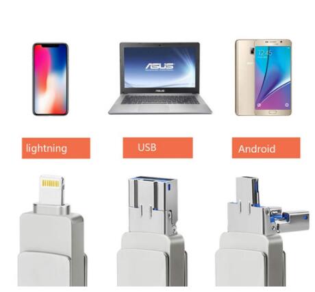 OTG – clé USB 3.0/1,64/128/256 go, 32 go de mémoire flash, Micro-USB, pour iPhone 3, iPad, iOS, Android, PC